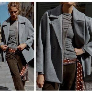 ZARA soft double breasted short coat